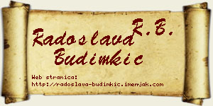 Radoslava Budimkić vizit kartica